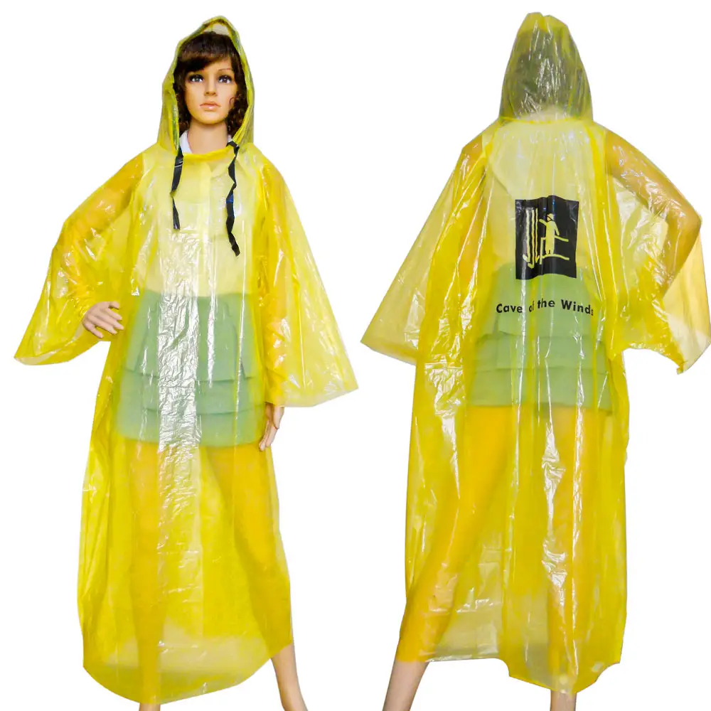 OFFRE SPÉCIALE D'urgence JETABLE PE poncho de PLUIE/imperméable/imperméable en boule