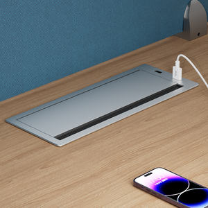 סיטונאי סגסוגת אלומיניום שולחן מחשב כבל <span class=keywords><strong>Grommet</strong></span> שולחן כיכר כבל חור כיסוי עם יציאות USB - Product Image 4