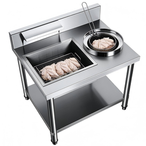 Máquina Profesional para Rebozar y Cubrir Alimentos, Estación de Trabajo de Acero Inoxidable de Alta Capacidad para Polvo de Pollo en Restaurantes de Comida Rápida - Product Image 2