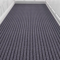 Tapis de porte moyen personnalisé en jacquard lavable et imperméable à sept rayures, en polyester et PVC, avec support antidérapant en caoutchouc moderne, pour usage intérieur/extérieur