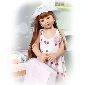 NPK-Muñeca grande de cuerpo completo para niños, juguete de bebé de 87CM, cuerpo completo articulado, Reborn