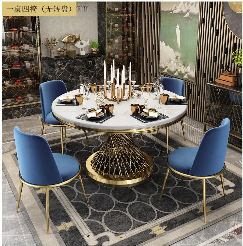 2021 de lujo suave paquete Hotel ronda restaurante mesa de comedor de mármol mesa de comedor con mesa giratoria