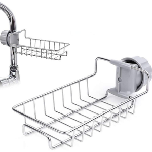 Organizzatore Multifunzionale per Lavello, Portaoggetti Regolabile per Rubinetto e Tubi di <span class=keywords><strong>Scarico</strong></span>, <span class=keywords><strong>Salvaspazio</strong></span> per Mobiletti da Cucina - Product Image 2