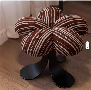 Tabouret de luxe pour coiffeuse de chambre principale, tabouret simple pour table de maquillage, tabouret rond en acier inoxydable pour usage domestique. - Product Image 4