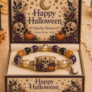 Nouveau <span class=keywords><strong>bracelet</strong></span> sur le thème d'Halloween, pendentif chapeau magique fantôme mignon, <span class=keywords><strong>bracelet</strong></span> à perles - Product Image 2