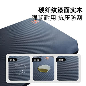 Mesa de Camping Rectangular Portátil, Plegable, para Maletero de Coche, de Madera Maciza con Textura de Fibra de Carbono, para Uso en Exteriores - Product Image 4