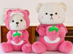 Peluche Ours Transfiguré en Poupée, Rembourrée en Coton PP, Super Douce, Grande Coussin Fraise, Cadeau d'Anniversaire pour Bébé et Enfants - Product Image 5