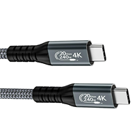 SYONG Kabel USB 3.2 240w Power Delivery dengan Selubung Nilon, Transfer Data 4K60Hz 20Gbps untuk Ponsel, iPad, Hub, Laptop, Monitor