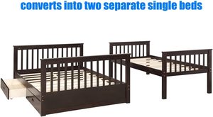 Новая Улучшенная и прочная двухъярусная кровать, двухъярусная кровать большого размера с 2 ящиками для хранения и утолщенная двухъярусная кровать из массива дерева для детей - Product Image 5