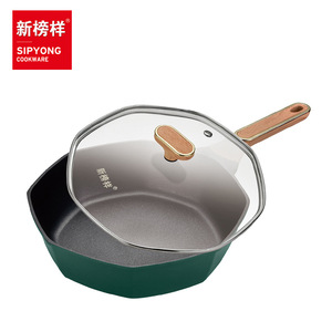 X2305 Octagonal Frying Pan 28cm Nonstick For Home Cooking Steaking Induction - Product Image 4