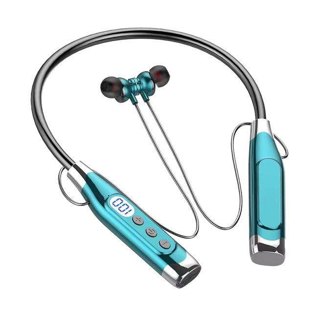 Factory Price LED Display Type-C Fast Charging Neckband Magnetic Mp3 Player Sports Karaoke Gaming Wireless Headphone