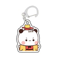 Anime Dudu Bubu Cartoon Super Cute Couple Alloy Keychain White Grey Bear Panda Pendant for Bag or Ring Accessories