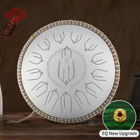 Luru Steel Tongue Drum, 432Hz for Spiritual Healing Meditation, 15 Notes, 14 Inch, Folk Percussion Instrument, Copper Tank Drum