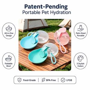 Bouteille d'eau pliable pour animaux de compagnie en silicone et PP légère, très vendue sur <span class=keywords><strong>TikTok</strong></span>, portable pour chiots et chiens, idéale pour la randonnée - Product Image 2