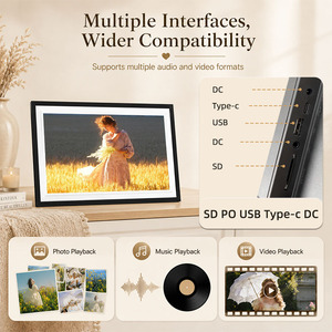 Cadre photo numérique WiFi tactile premium de 15,6 pouces avec horloge, écran IPS Full HD 1920x1080, partage instantané de photos/vidéos à domicile - Product Image 2