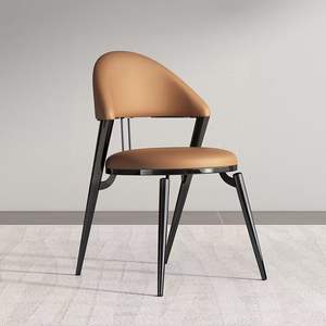 Venta al por mayor a granel de cuero <span class=keywords><strong>Madrid</strong></span> espalda baja de metal sala de 4 sillas de comedor para hotel - Product Image 4