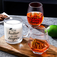 Vente en gros de verres à vin en verre de 400 ml, verres à whisky, verres personnalisés avec motifs et logos
