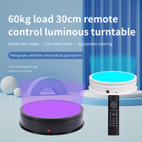 Plateau tournant électrique pour gâteau de chat RGB de 30 cm avec port d'alimentation qui tourne à 360 degrés Scanner électrique Plateau tournant rotatif pour mannequin