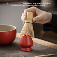 Kit de support de fouet sur mesure pour la cérémonie du thé japonaise - Ensemble de bol à matcha en porcelaine de qualité alimentaire, résistant à la chaleur et écologique