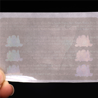 Étiquettes holographiques transparentes personnalisées au laser, autocollants holographiques transparents, autocollants holographiques de sécurité pour cartes