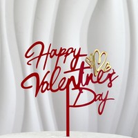 Ins-Style Valentinstag Tortendekoration Rote Liebe Doppel-Acryl Cake Topper