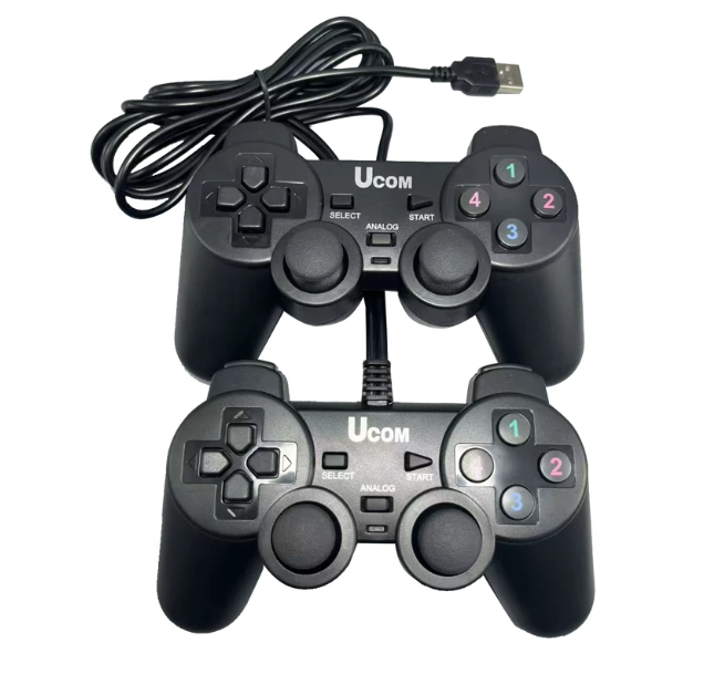 Laptop and PC Desktop Wired USB Game Controller, Dual-player FC Red and White Classic Retro Arcade