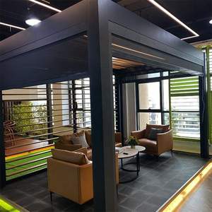 Pérgola de Aluminio Impermeable con Techo de Láminas Motorizado, Gazebo para Exteriores con Control Remoto, Sistema de Techo de Láminas para Jardín y Patio - Product Image 6