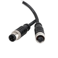 Câble blindé droit KRONZ M12 mâle 4 broches 5m, connecteur PVC pré-moulé IP67, connecteur circulaire pour automatisation industrielle