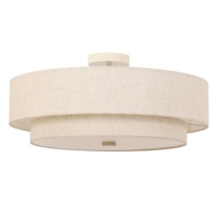 Nouvelle conception de plafonnier en tissu à double niveau de style nordique, lampe en lin pour chambre à coucher, salon, décoration intérieure
