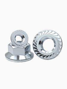 Tuerca de Brida Métrica de Hierro Galvanizado, Hexagonal, Antideslizante, Antiaflojamiento, con Inserto de Nylon, Grado 4.8, M3-M16 - Product Image 1