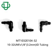 Nylon blanco 10-32UNF rosca macho 1/8 3,2mm lengüeta manguera cola rosca macho conectores de tubería accesorios de tubo roscado de plástico