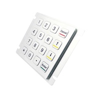 Teclado Numérico USB de Acero Inoxidable Personalizado de 16 Teclas, Resistente al Agua y al Vandalismo, para Control de Acceso, Casilleros de Paquetería y Gabinetes