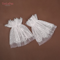 YouLaPan VM63 Manches trompette en dentelle florale et résille, à double couche plissée, avec bande élastique, manchettes détachables, élégantes, pour la décoration des bras