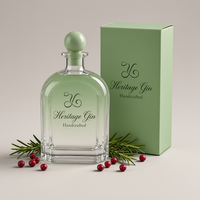 Bouteille de luxe en verre super-flint de 700 ml avec base lourde, carafe vide pour spiritueux, whisky, vodka, brandy, gin – Vente en gros personnalisée directement de l'usine