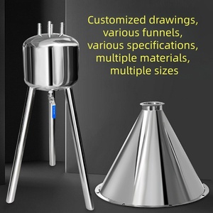 Cubo de gran diámetro para materiales alimentarios, embudo para pasta líquida, cilindro para líquidos, lámina de corte láser, embudo de acero inoxidable - Product Image 3