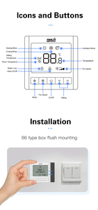 FCU Auto Thermostat LCD Display 4 Pipe Cooling/Heating 3-<b>Speed</b> Fan for Hospital Room HL109FCV2 Digital HVAC Thermostat HL109FCV2 - Product Image 5