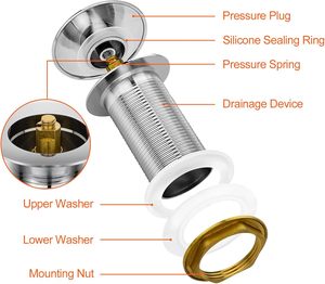 Válvula de drenaje para <span class=keywords><strong>lavabo</strong></span> de acero inoxidable Anti-obstrucción Click Pop up - Product Image 5