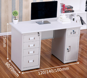 エグゼクティブオフィスデスク5引き出し付き冷間圧延スチールデスクオフィステーブル - Product Image 3