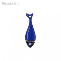 PM53009 Pendentif poisson en émail plaqué cuivre et or Accessoire de bijoux d'organisme marin nautique coloré pour la fabrication de bricolage