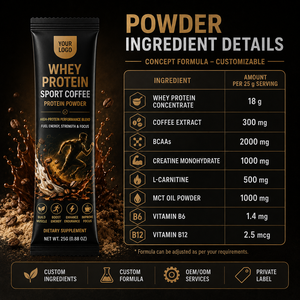<span class=keywords><strong>Proteine</strong></span> del Siero di Latte OEM in Polvere per Caffè Sportivo, Miscela Proteica per Caffè, Nutriente Quotidiano per lo <span class=keywords><strong>Sport</strong></span>, Migliora la Resistenza, Gusto Personalizzato, Campione Gratuito - Product Image 1