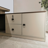 Set di Scrivania da Ufficio Moderna a L in Legno, Scrivania Direzionale con Sedia