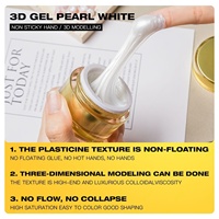 OEM personnalisé 15g perle blanche fleur de papillon 3D gel de sculpture en satin vernis à ongles non collant gel de modélisation d'art d'ongle