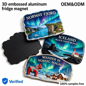 Imán de Refrigerador Nórdico Personalizado de Aluminio en Relieve 3D, Recuerdo de Viaje de la Costa Negra de Noruega e <span class=keywords><strong>Islandia</strong></span>, 2x3 Pulgadas - Product Image 1
