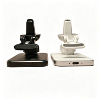 Chargeur de voiture magnétique sans fil 15W ABS ultra-plat 8mm avec support de téléphone pour grille d'aération, réglable à 360°, Type C, rétractable pour une utilisation pratique en conduite