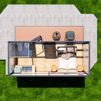 Maison conteneur pliable en structure acier préfabriquée avec cuisine et salle de bain, 1 chambre, unités de logement autonomes