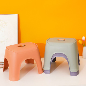<b>Plastic</b> <b>Stool</b> Thickened Household Bathroom Shower <b>Stool</b> Non Slip Low Seat PP Material 28x23x23cm - Product Image 2