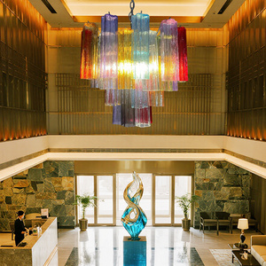 Produit personnalisé <span class=keywords><strong>Tube</strong></span> de verre américain Moderne Unique Hôtel Lobby Lustre Éclairage Salon Lampes décoratives - Product Image 1