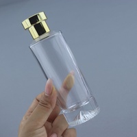 Flacon de parfum en verre à col serti 30ml 50ml 100ml, rechargeable, vaporisateur de parfum, flacon à facettes étoilées effet soleil, base lourde, logo personnalisé
