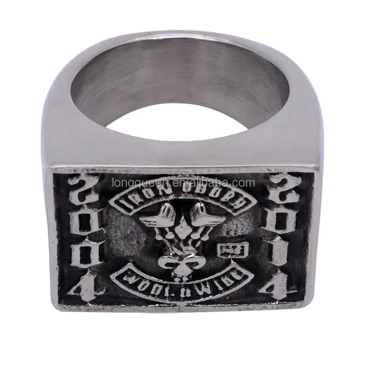 316 stainless steel jewelry Punk Biker Rock Rider Vintage Style Lettering Ring For Real Man
