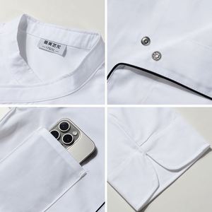 Veste à manches courtes personnalisée, grise, uniforme, vêtements de travail, uniforme vintage pour restaurant français, veste de chef - Product Image 2